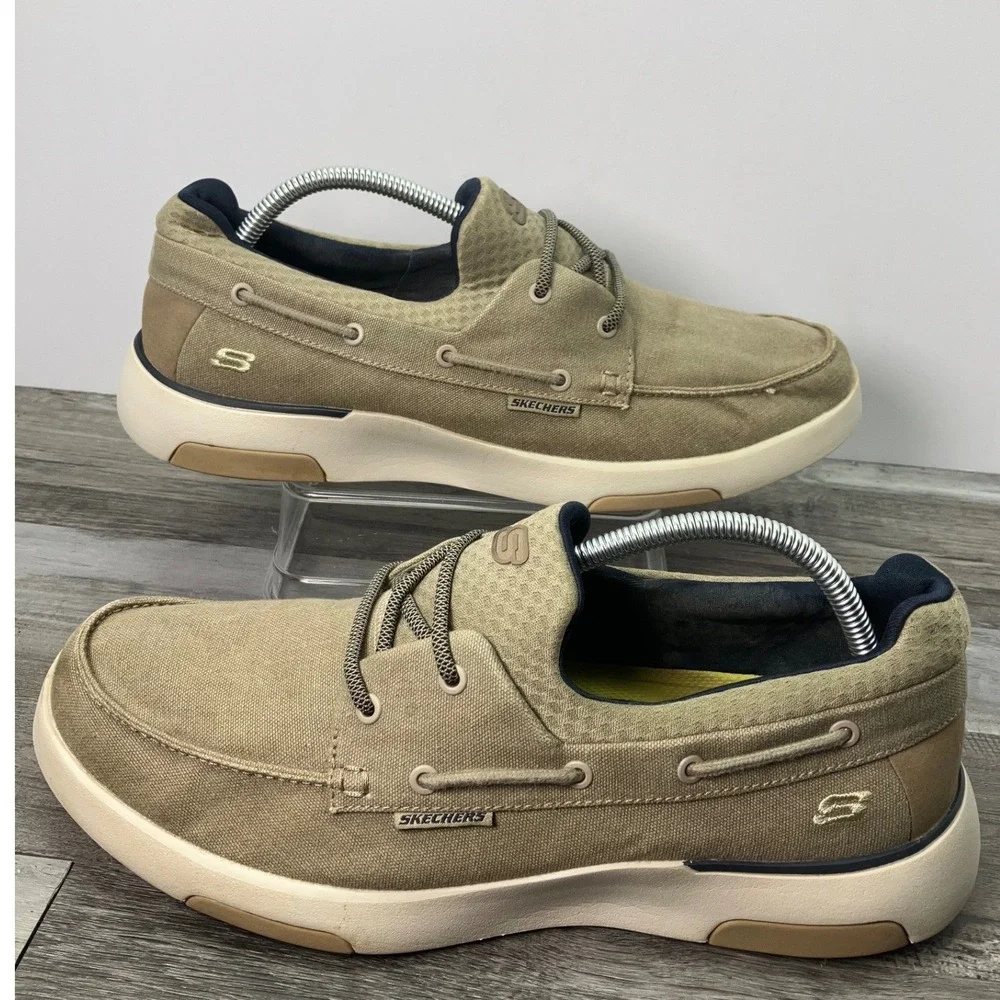 Skechers Mens Classic Fit  Boat Shoes Air Cooled Memory Foam 65896 Size 10.5